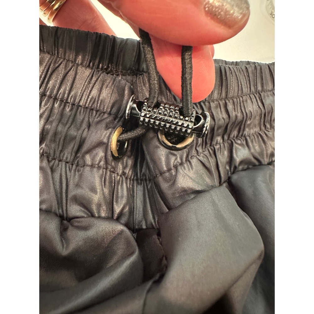 Koral by Ilana Kugel Metallic Black Activewear Shorts Elastic Toggle Waist Small - Picture 5 of 6
